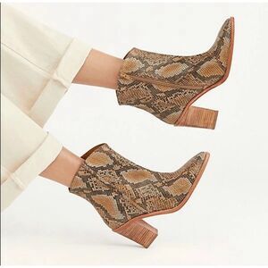 Free People Snake Print Ankle Boots